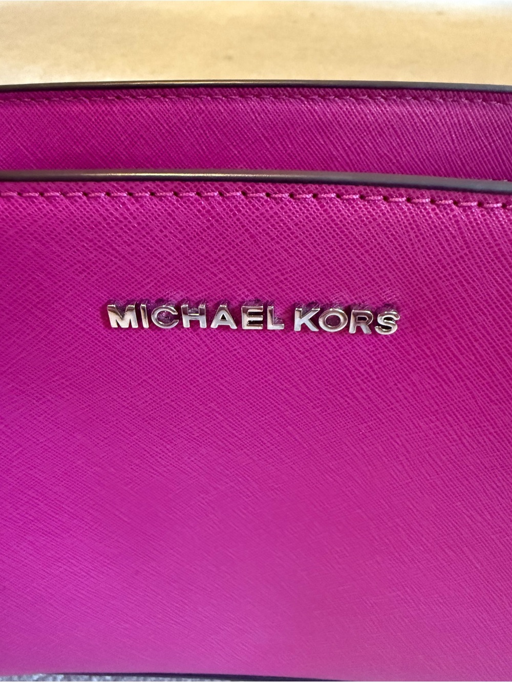 Michael Kors Fuchsia Saffiano Leather Crossbody Bag - Picture 5 of 7